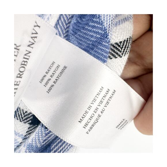 RAILS Hunter Plaid Button-up Shirt In White Robin Navy Small NWOT - Picture 11 of 14